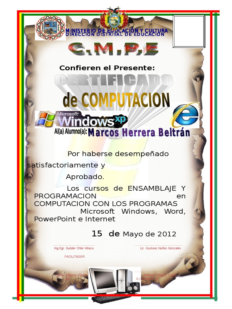 Certificado Computacion Pdf