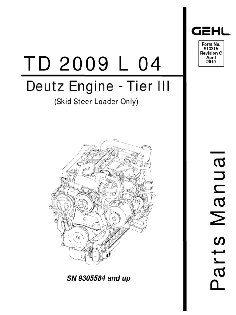 SL4640E-SL5240E-Skid-Loader-Deutz-Engine-Parts-Manual-913315 C PDF | PDF |  Piston | Internal Combustion Engine
