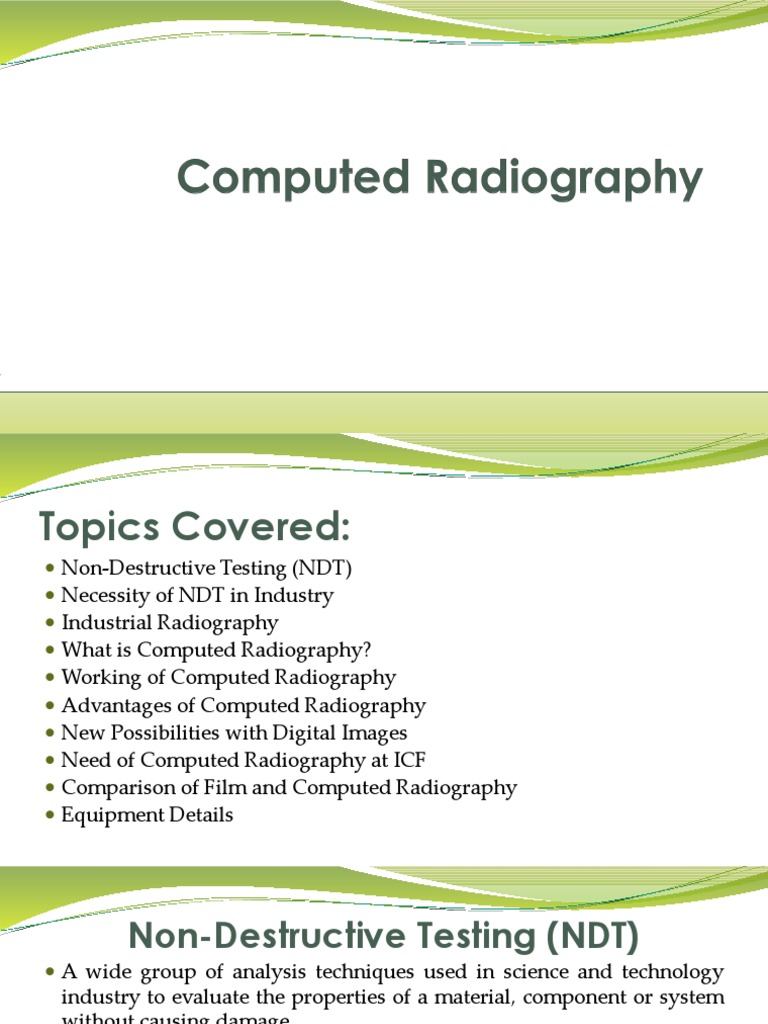 An Introduction to Computed Radiography and its Benefits for Non