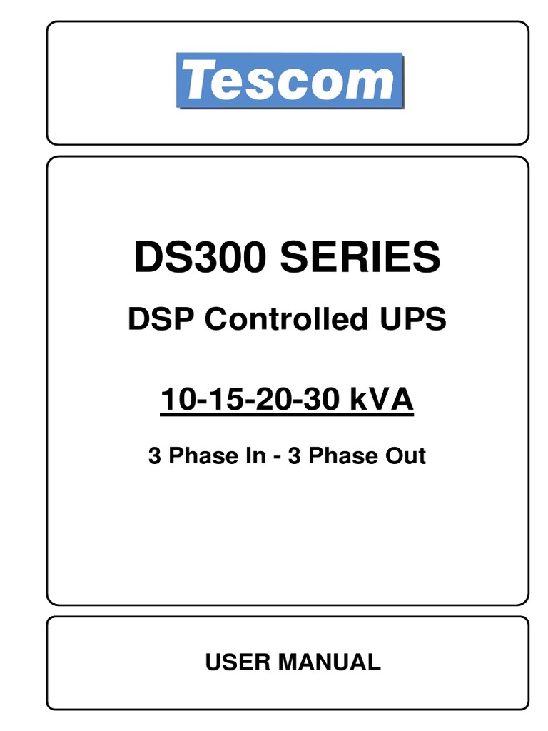 DS300 Series UPS User Manual | PDF | Power Inverter | Rectifier