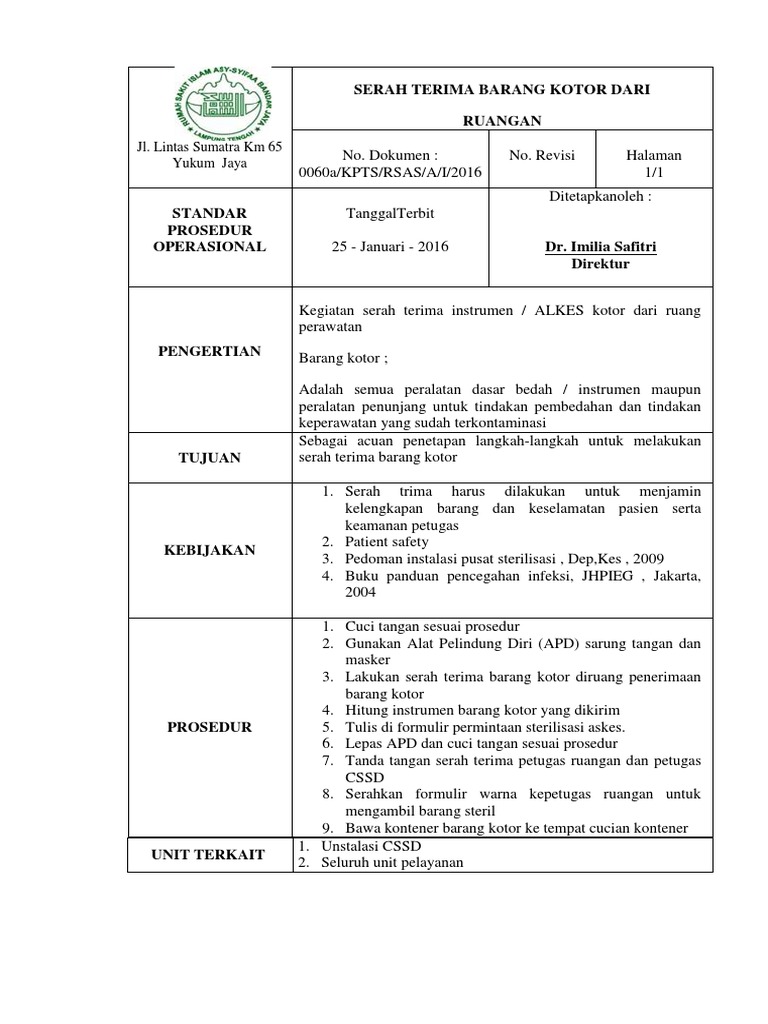 PEMBUATAN SPO CSSD | PDF