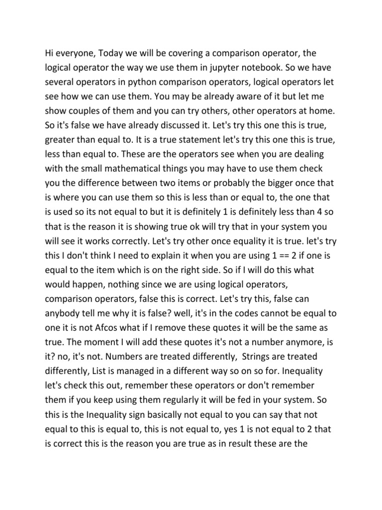 Comparison and logical operators pdf logic reason