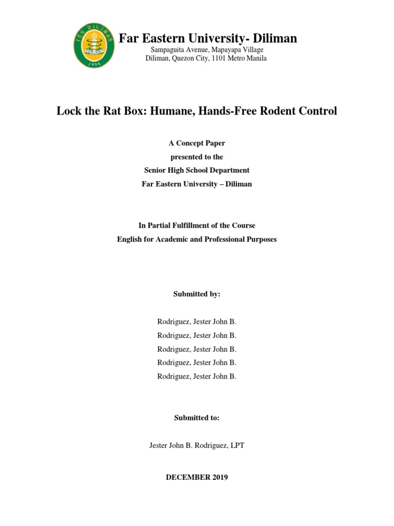 Concept Paper Format | Download Free PDF | Rat | Advertising