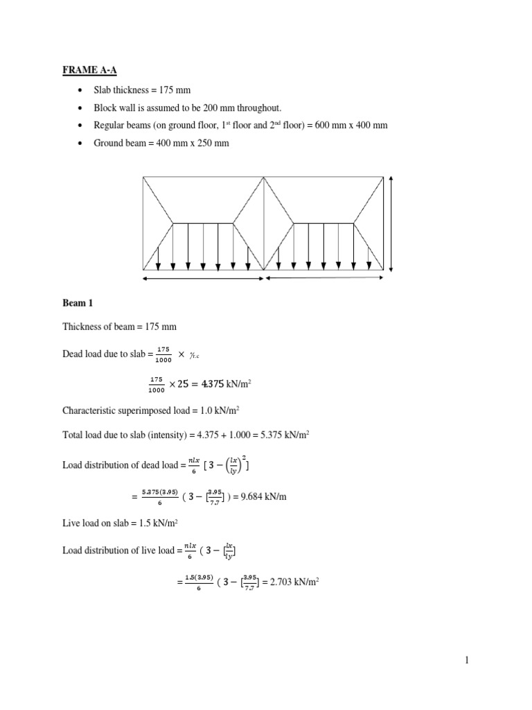 Structural Load Analysis for Frame A-A | PDF | Beam (Structure) | Civil ...