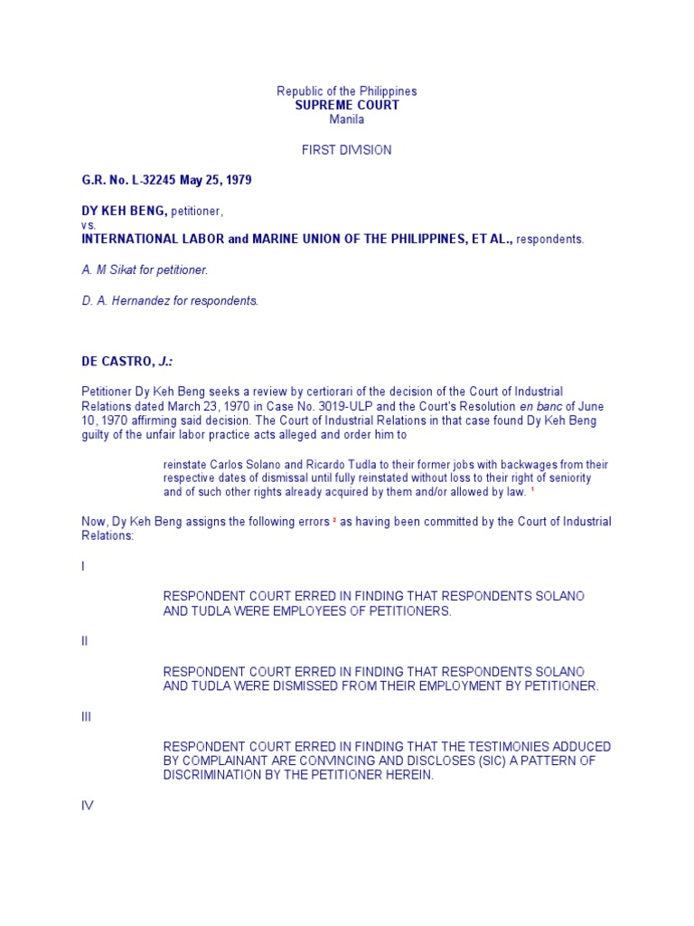 Supreme Court Ruling on Unfair Labor Practices | PDF | Employment ...