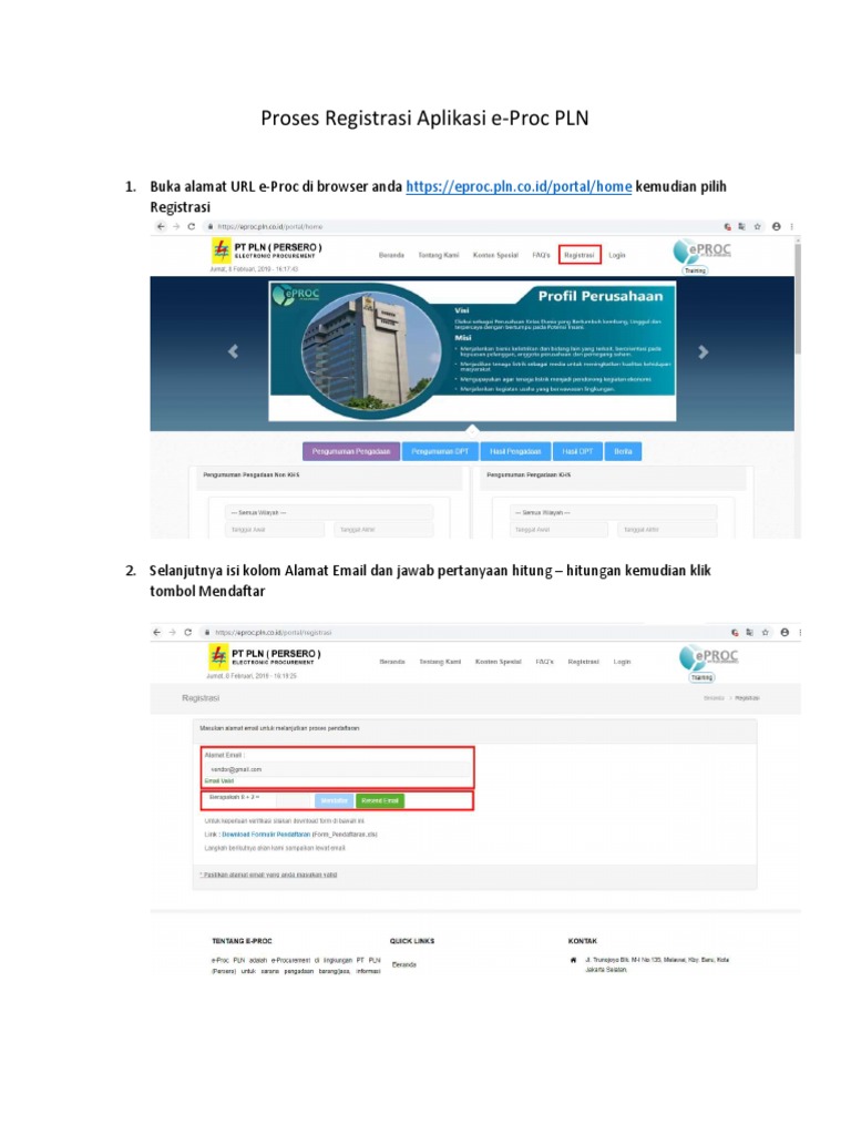 Proses Registrasi Aplikasi Eproc PDF | PDF | Karier & Perkembangan | Bisnis