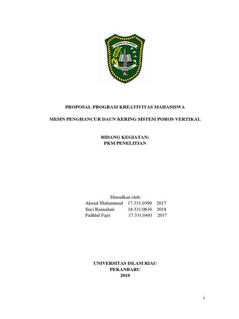 Proposal Pkm P Mesin