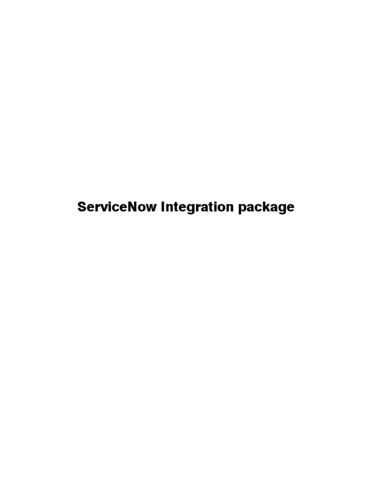 Service Now Integration | Download Free PDF | Databases | Cloud Computing
