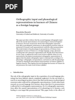 Orthographic Input and Phonological Representations in Learners 2006