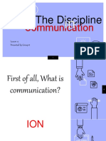 Lesson 12. The Discipline of Communication