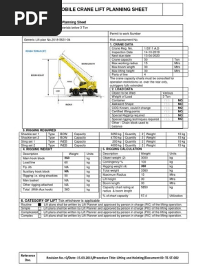 Lifting Plan