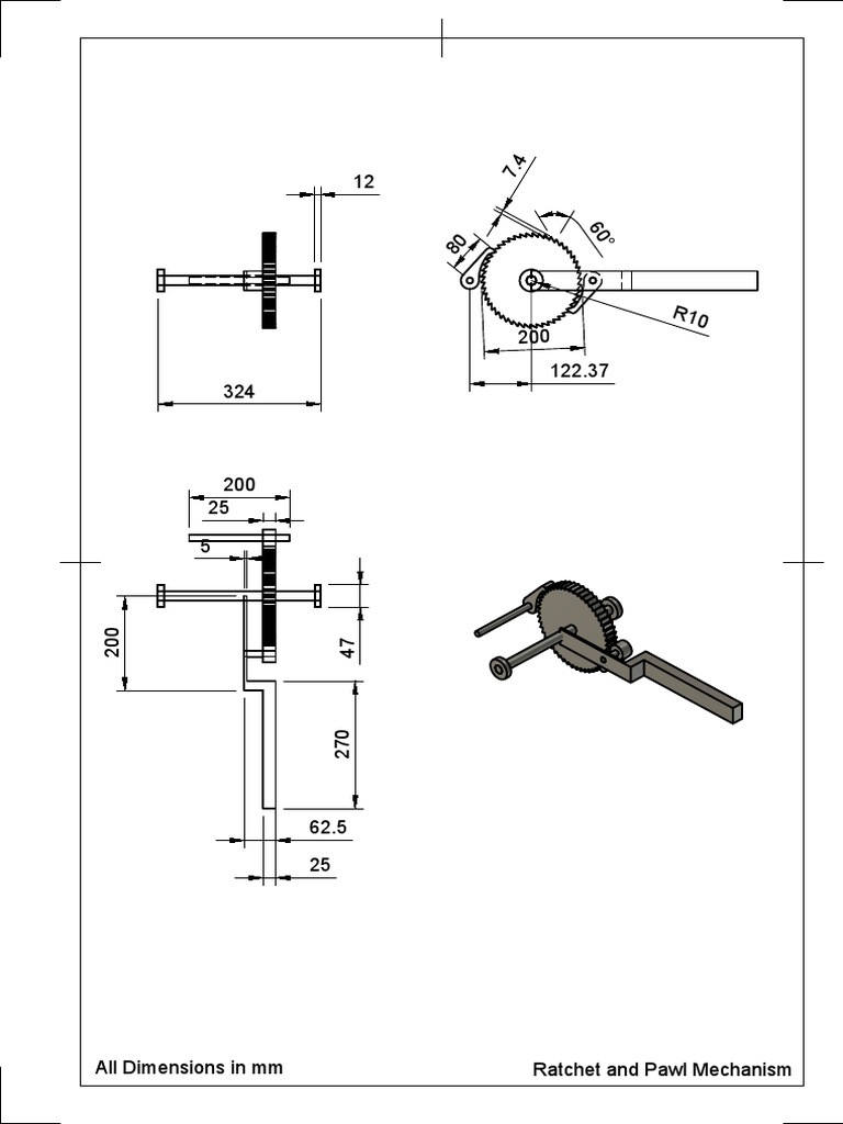 Ratchet and Pawl Drawing