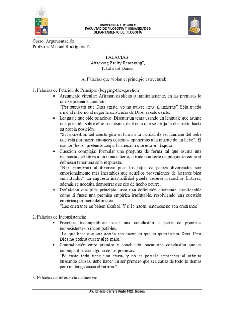 Attacking faulty reasoning guia falacias pdf falacia argumento