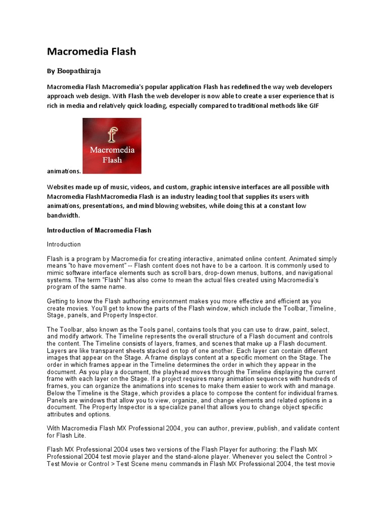 Macromedia Flash: Web Design Revolution | PDF | Adobe Flash | Window ...