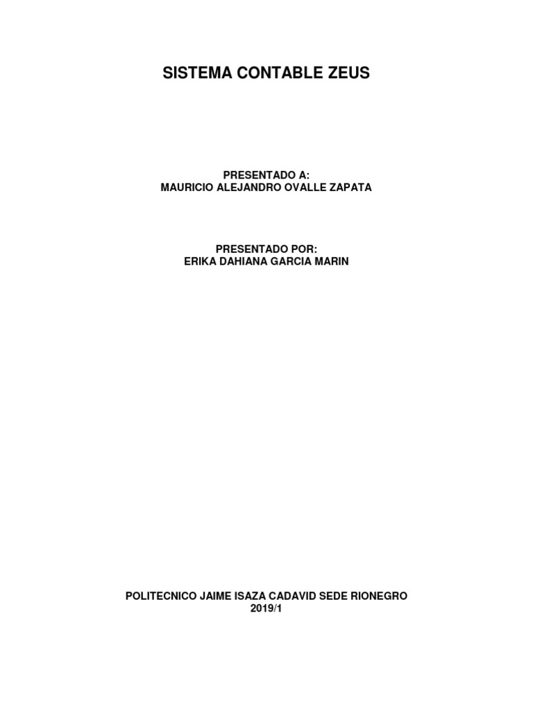 Sistema Contable Zeus Contabilidad PDF Contabilidad Presupuesto