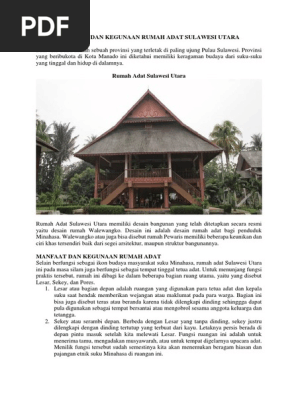 Manfaat Dan Kegunaan Rumah Adat Sulawesi Utara