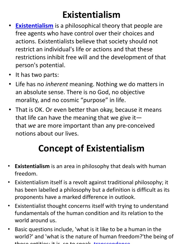 Existentialismmm PPT PDF Existentialism Metaphysics