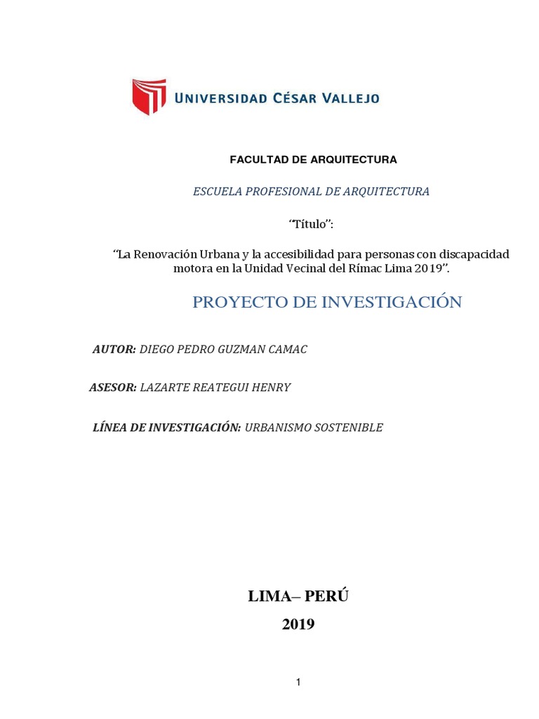Renovación Urbana y Accesibilidad Rímac | PDF | Invalidez | Urbanismo