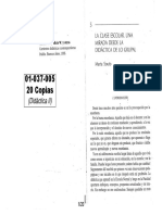 La Clase Escolar. Una Mirada Desde La Didáctica de Lo Grupal.