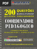 VUNESP 200 Questoes Coordenador Pedagogico Cp-ce Vmsimulados Divulgacao