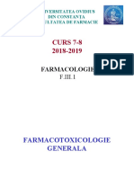 Farmacologie F.III.1 - Curs 7+8 Farmacotoxicologie