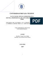 Influencia del factoring en la gestión financiera de Campari Perú S.A.C