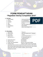 Form Pendaftaran Pegadaian Startup Competition 2019