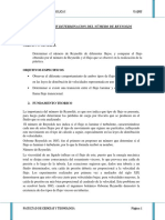 Determinación del número de Reynolds en un flujo de fluido