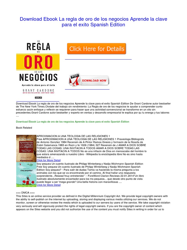 La Regla de Oro de Los Negocios Aprende La Clave para El Exito Spanish ...