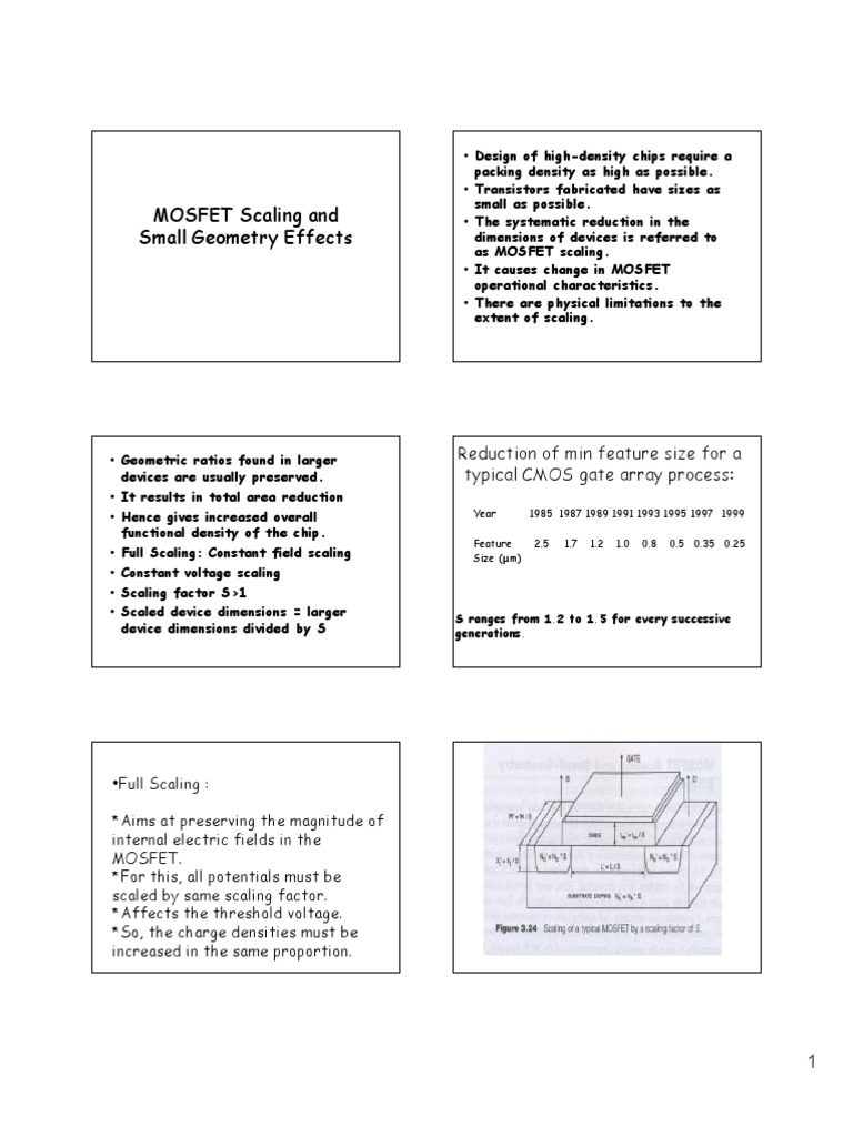 MOSFET Scaling and Small Geometry Effects | PDF | Mosfet | Field Effect ...