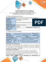 Guía de Actividades y Rúbrica de Evaluación - Fase 4 - Factibilidad y Alternativas Metodológicas