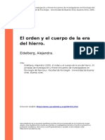 Eidelberg, Alejandra (2005) - El Orden y El Cuerpo de La Era Del Hierro PDF