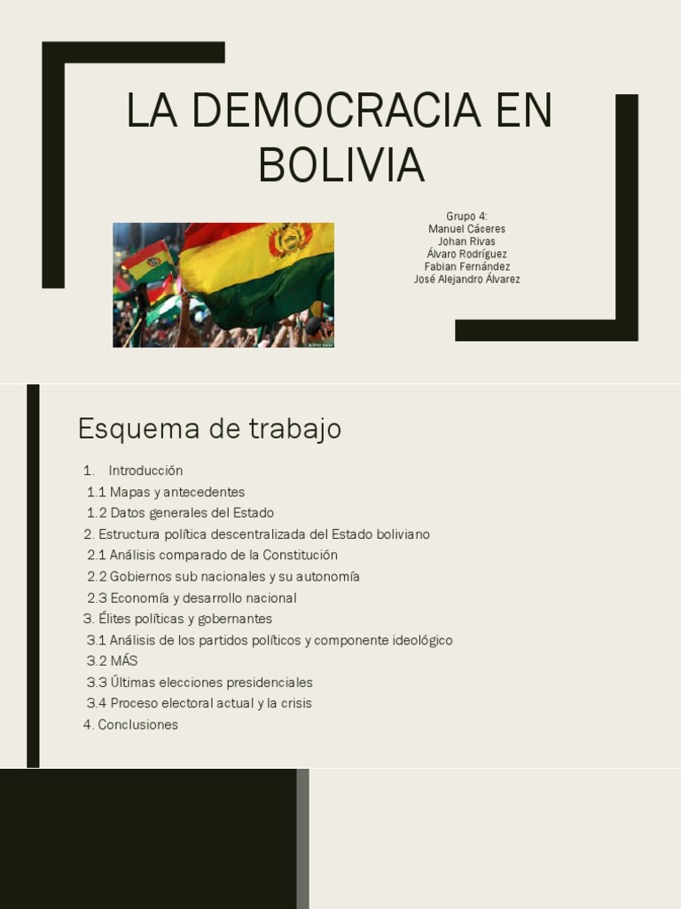 Clases y características de la democracia en Bolivia | PDF | Bolivia ...