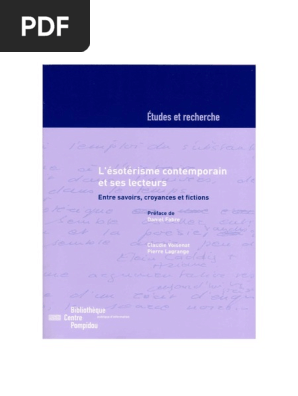 L Esoterisme Contemporain Et Ses Lecteurs Pdf Rene Descartes Esoterisme Occidental