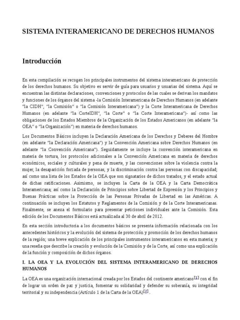 Guía del Sistema Interamericano de Derechos Humanos | PDF | Convenio ...