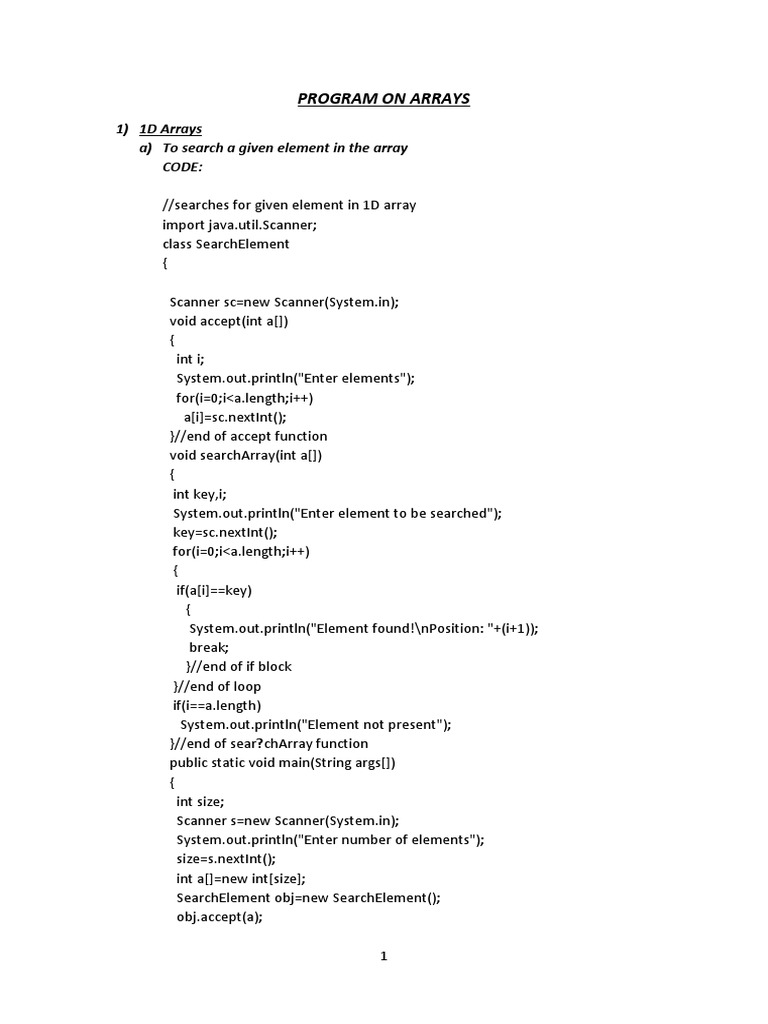 Java Code On Arrays and Matrix | PDF | Matrix (Mathematics) | Operator ...