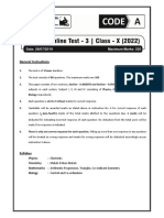 Monthly Online Test - 3 Class-X (2022) Paper