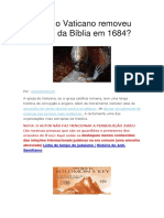 Por Que o Vaticano Removeu 14 Livros Da Bíblia em 1684