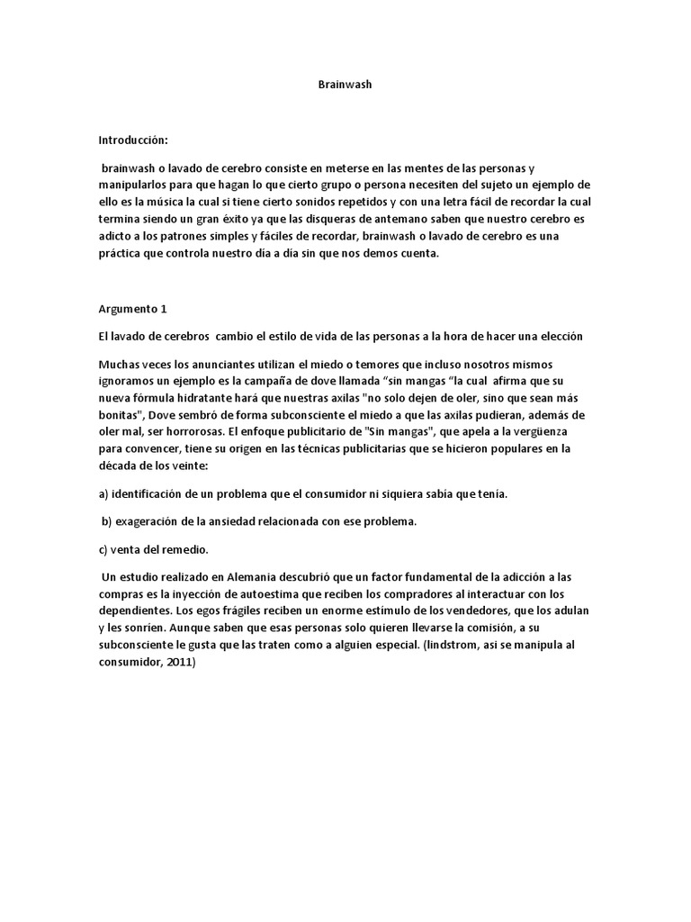 Brainwash | PDF | Publicidad | Ciencia cognitiva