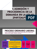 LA ADMISION Y PROCEDENCIA DE LA DEMANDA EN LA LEY 29497.ppt