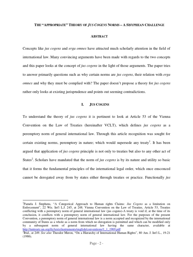 Jus Cogens | PDF | International Law | Ethical Principles