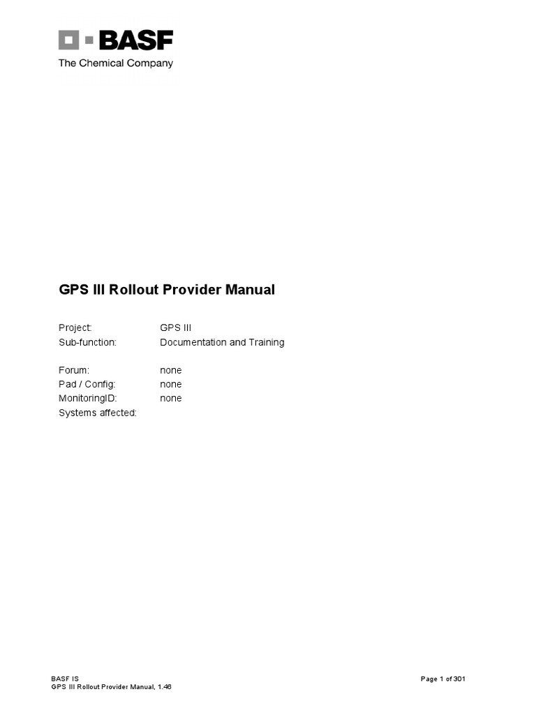 Gps III Rollout Provider Manual v146 20120126 | PDF | Global ...