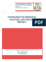 Guidelines for Research Proposal and Report Writing