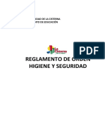 REGLAMENTO INTERNO de Higiene y Seguridad PDF
