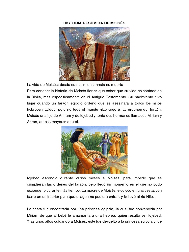 Muerto en el mundo Sala Pascua de Resurrección Historia Resumida de Moisés | PDF | Moisés | Gente de la Torá