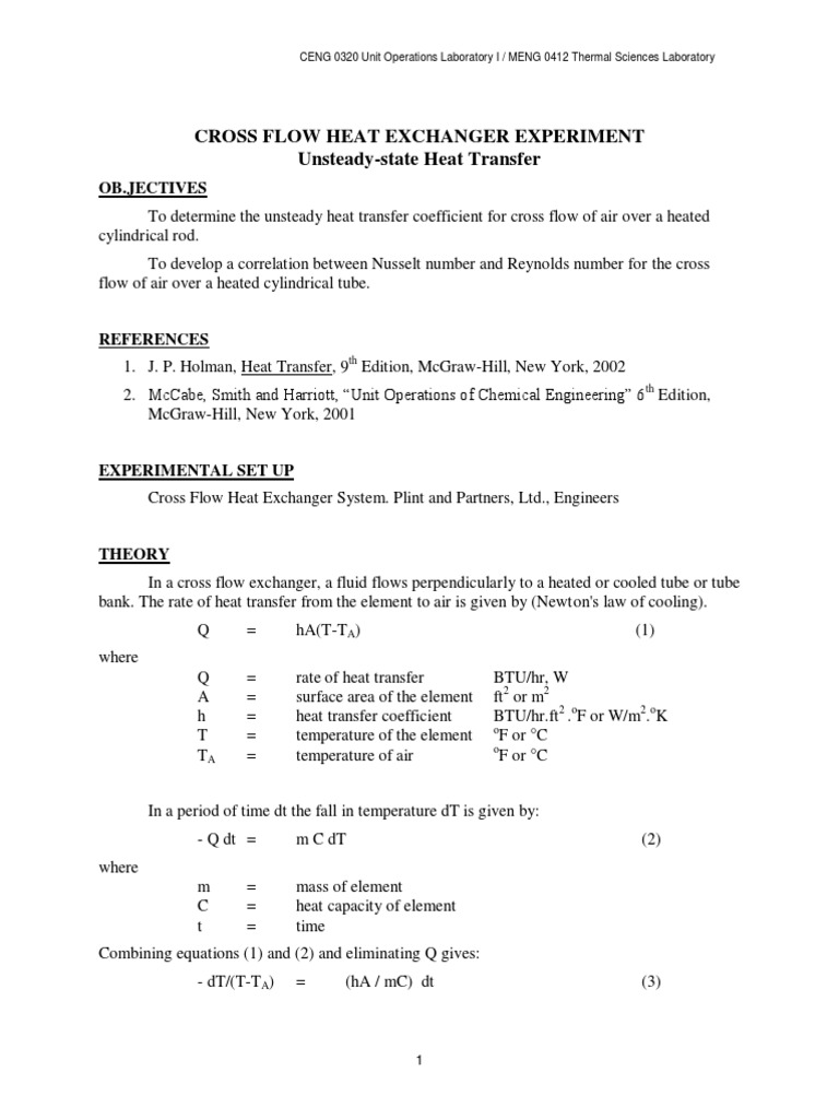 Cross Flow Heat Exchanger Analysis | PDF | Heat Transfer | Heat
