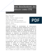 Improcedente Desechamiento Del Amparo Indirecto Contra CFE PDF