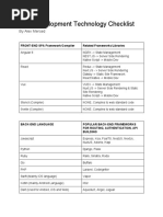 Web Development Technology Checklist