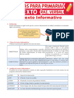 El Texto Informativo Para Sexto Grado de Primaria