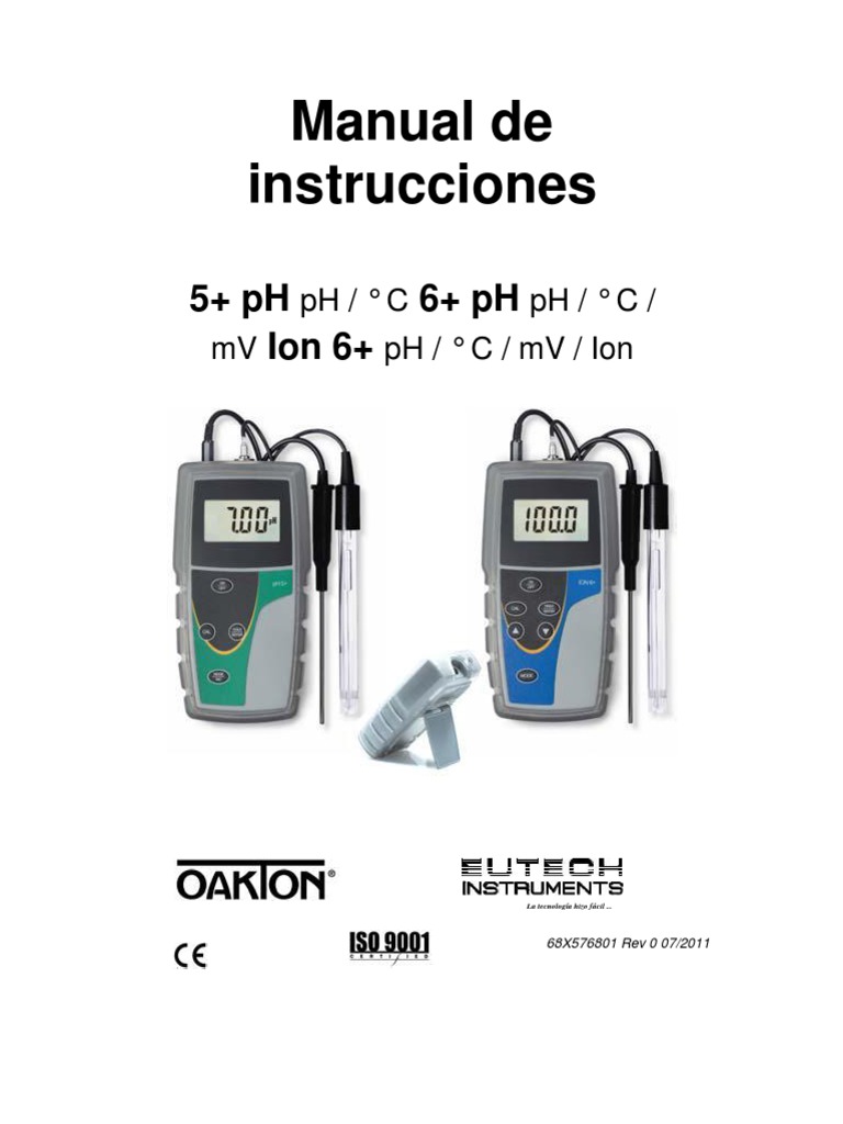 Manual del pHmetro Oakton 5+/6+/Ion 6+ | PDF | Ph | Análisis